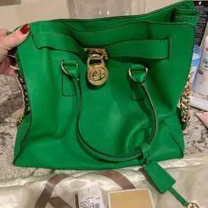 Michael Kors green hamlin bag.  LE